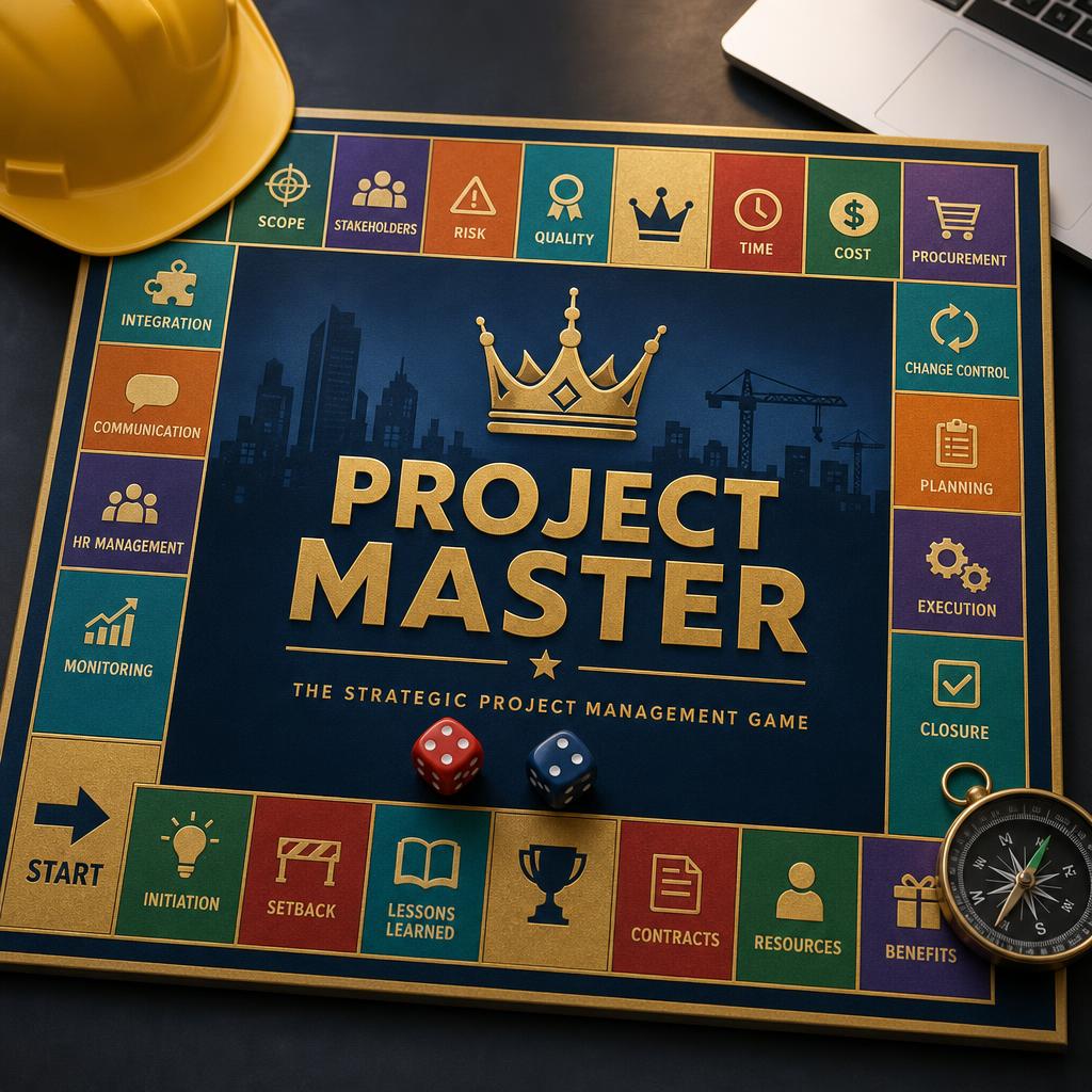 PMP trainer materials board game style overview